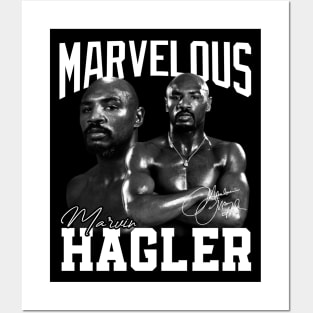 Marvelous Marvin Hagler Boxing Legend Signature Vintage Retro 80s 90s Bootleg Rap Style Posters and Art